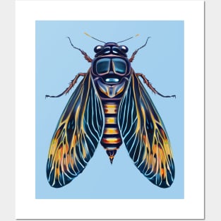 Cicada acrylic painting design Posters and Art
